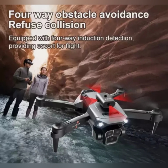 K6 MAX Quadcopter Drone, built-in electronic control triple cameras, Orange - Picture 1 of 6